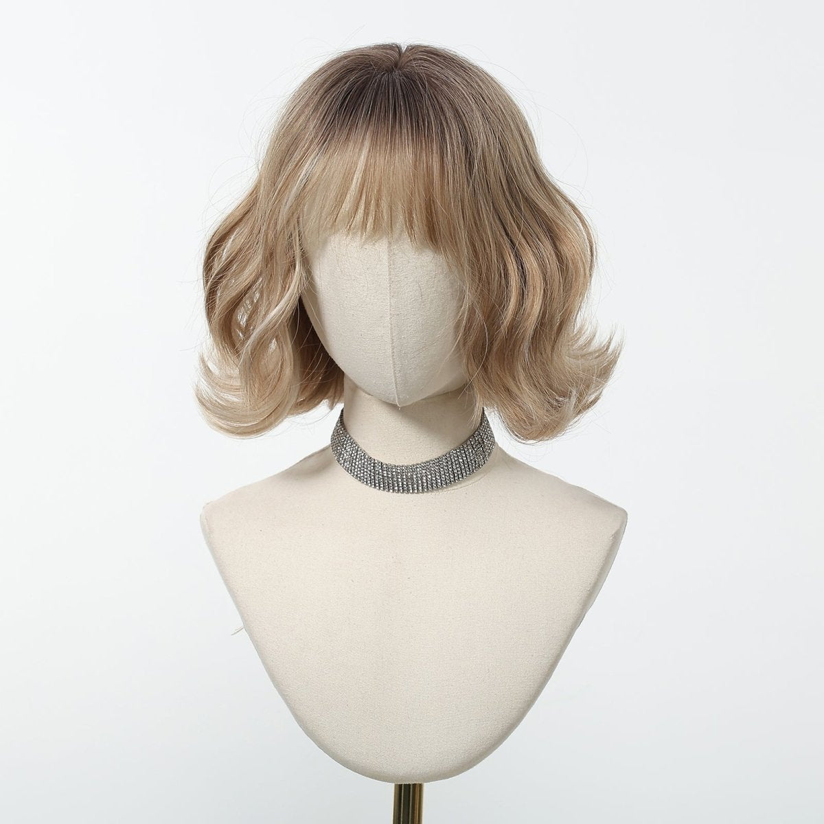 Tousled Honey Blonde Bob with Wispy Fringe Wig - MARKETPLACE | Blonde, Fringe, Synthetic Hair | Milk &amp; Honey Wigs