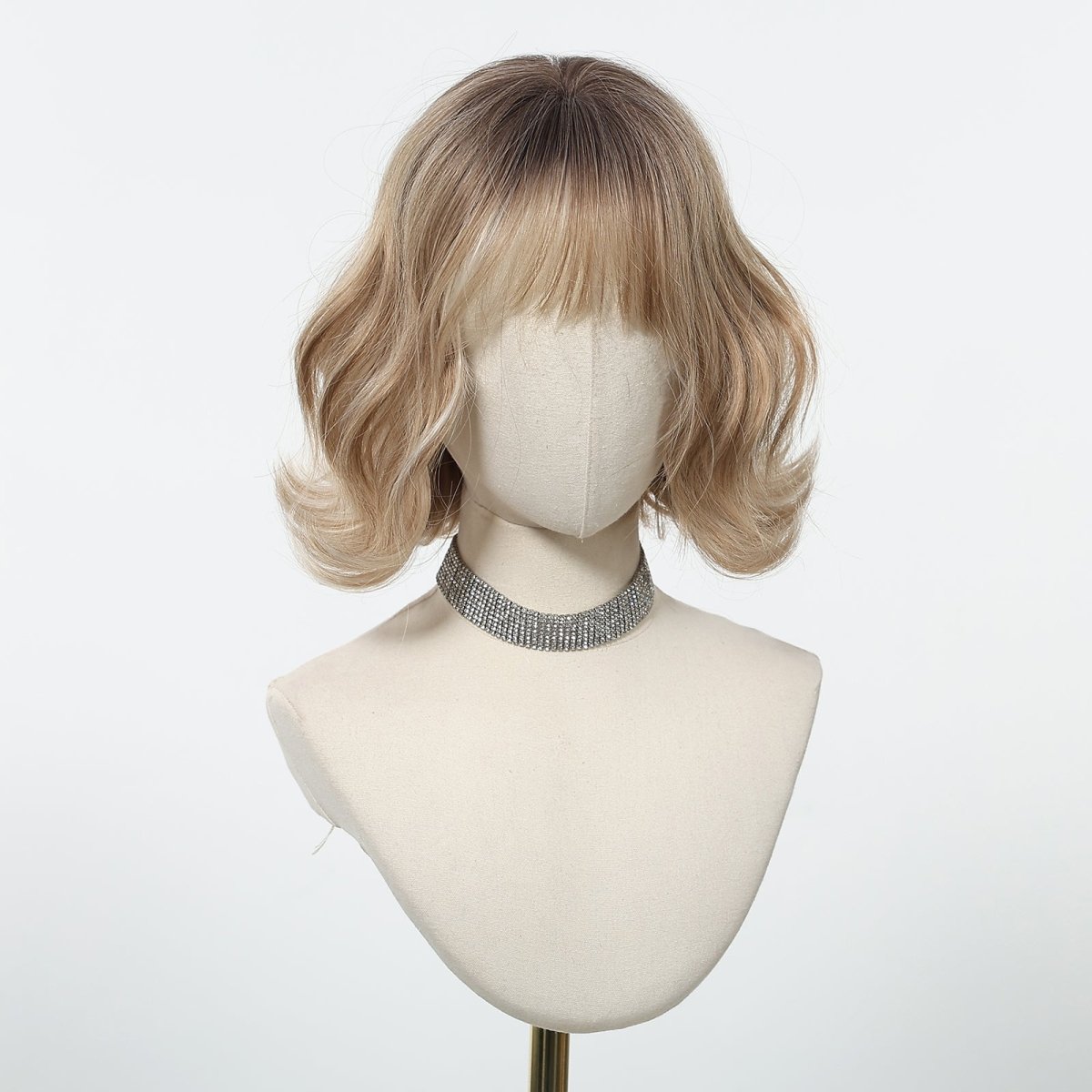 Tousled Honey Blonde Bob with Wispy Fringe Wig - MARKETPLACE | Blonde, Fringe, Synthetic Hair | Milk &amp; Honey Wigs