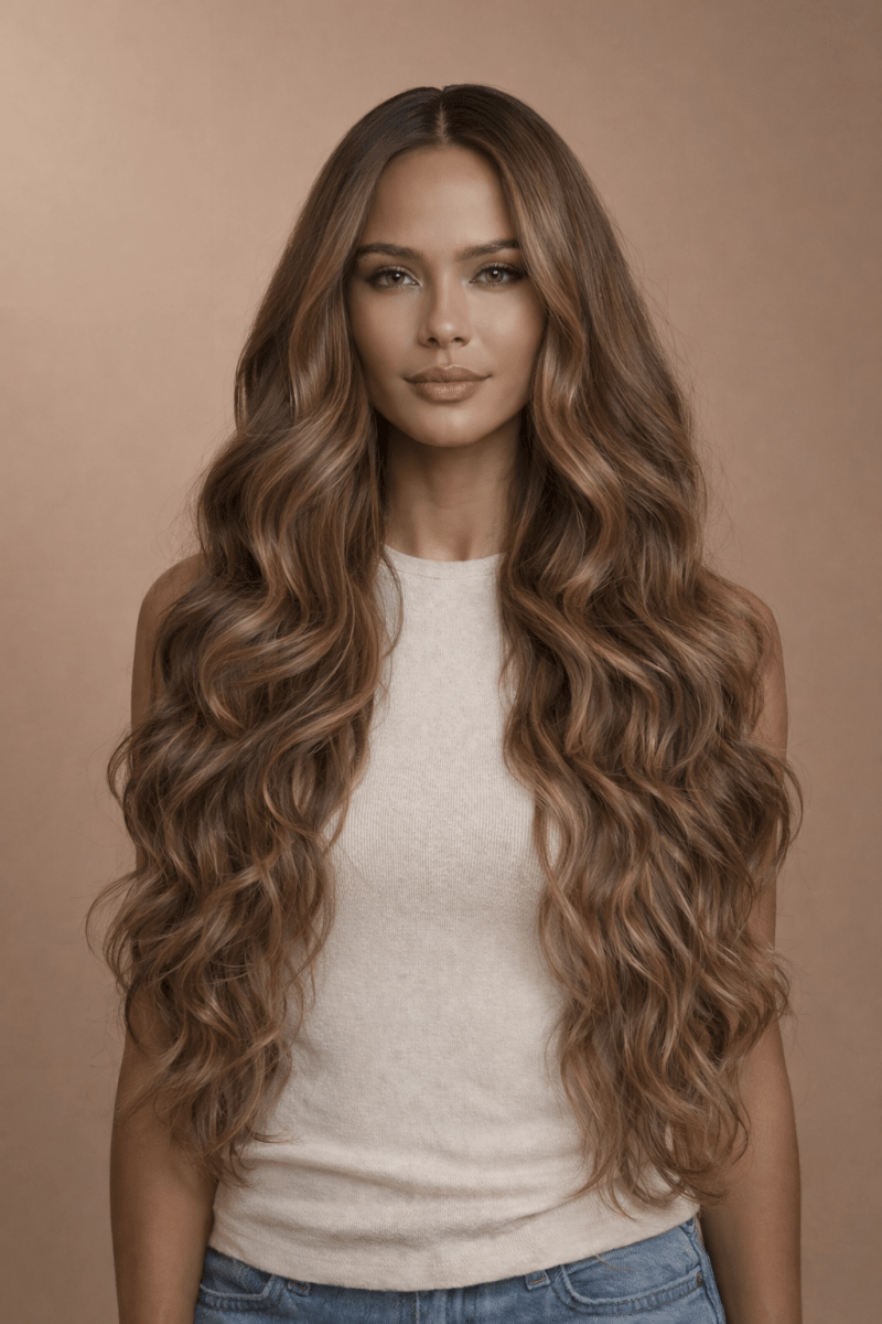 TYLER - Ombre Dark Brown - Lace Front Wig | Brown, 26 Inch, T-Part Lace Front, Synthetic Hair | Milk &amp; Honey Wigs