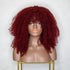 TYRA - Burgundy - Afro Curl Wig | Red, 18 Inch, Fringe, Synthetic Hair | Milk & Honey Wigs