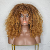 TYRA - Caramel - Afro Curl Wig | Brown, 18 Inch, Fringe, Synthetic Hair | Milk & Honey Wigs