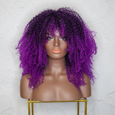 TYRA - Purple - Afro Curl Wig | Purple, 18 Inch, Fringe, Synthetic Hair | Milk & Honey Wigs