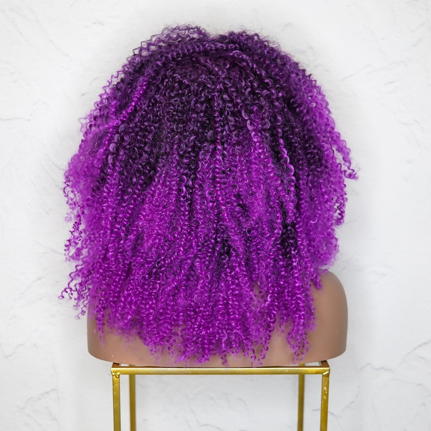 TYRA - Purple - Afro Curl Wig | Purple, 18 Inch, Fringe, Synthetic Hair | Milk &amp; Honey Wigs