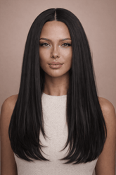 VALERIE - Black - Lace Front Wig | Black, 18 Inch, T-Part Lace Front, Synthetic Hair | Milk & Honey Wigs