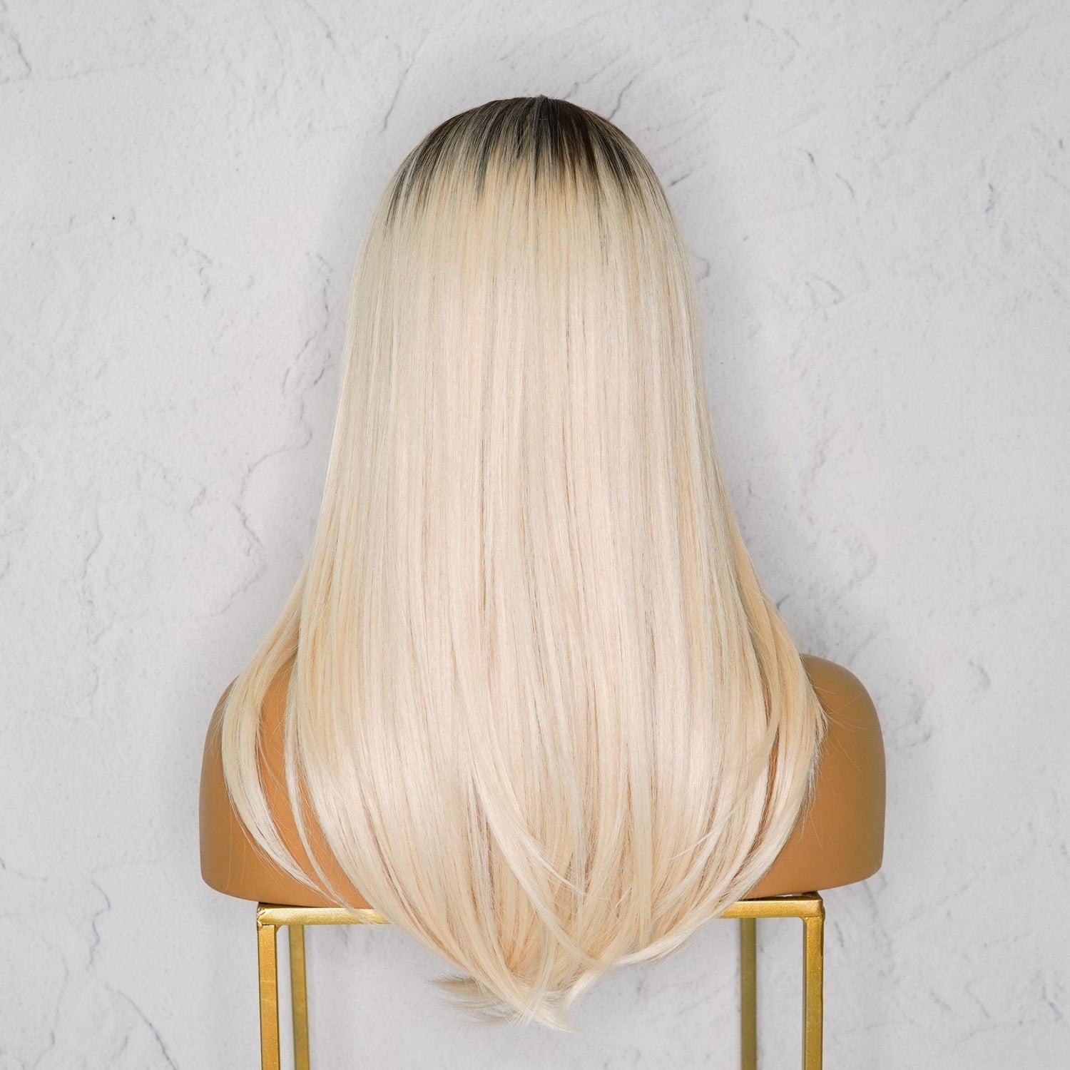 VALERIE - Ombre Platinum - Lace Front Wig | Blonde, 18 Inch, T-Part Lace Front, Synthetic Hair | Milk &amp; Honey Wigs