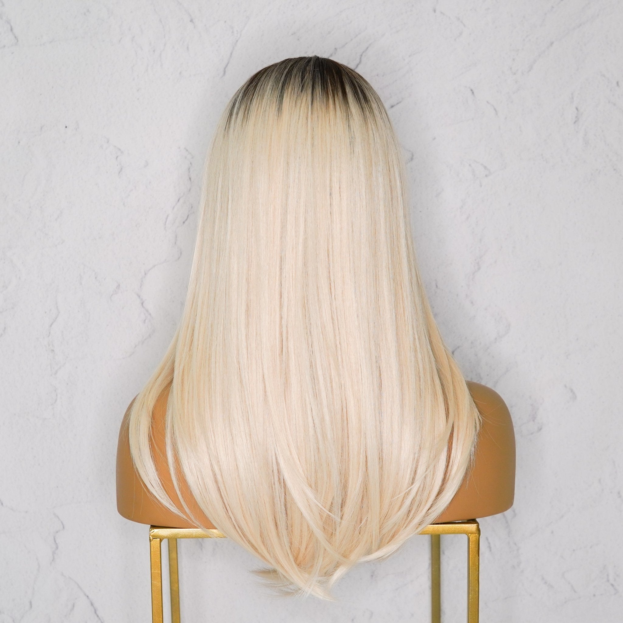 VALERIE - Ombre Platinum - Lace Front Wig | Blonde, 18 Inch, T-Part Lace Front, Synthetic Hair | Milk &amp; Honey Wigs