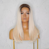 VALERIE - Ombre Platinum - Lace Front Wig | Blonde, 18 Inch, T-Part Lace Front, Synthetic Hair | Milk & Honey Wigs