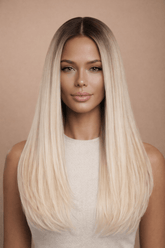 VALERIE - Ombre Platinum - Lace Front Wig | Blonde, 18 Inch, T-Part Lace Front, Synthetic Hair | Milk & Honey Wigs