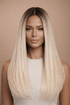 VALERIE - Ombre Platinum - Lace Front Wig | Blonde, 18 Inch, T-Part Lace Front, Synthetic Hair | Milk & Honey Wigs