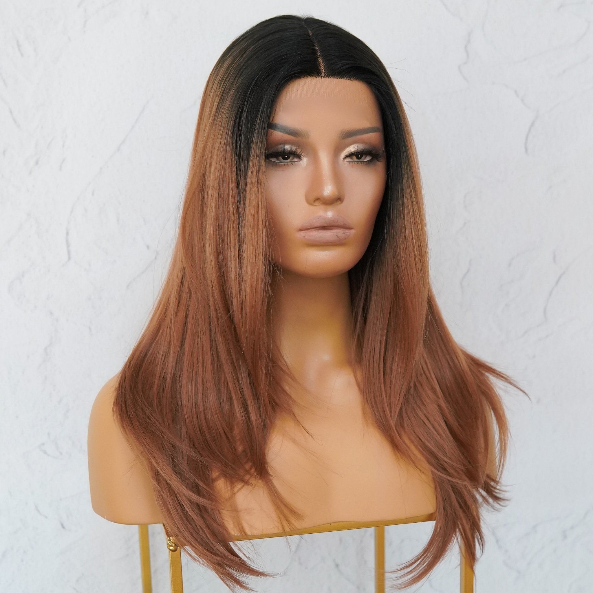 VANESSA Ombre Brown Lace Front Wig - Milk &amp; Honey Wigs