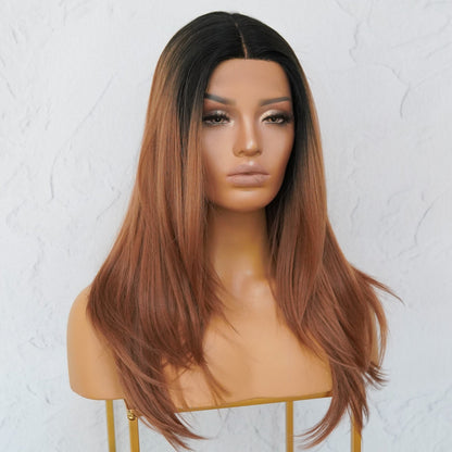 VANESSA Ombre Brown Lace Front Wig - Milk &amp; Honey Wigs