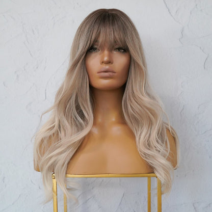 VIVIENE - Ombre Blonde - Fringe Wig | Blonde, 20 Inch, Fringe, Synthetic Hair | Milk &amp; Honey Wigs