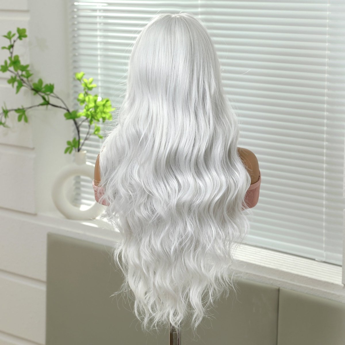 Wavy Long White Blonde 13x6 Lace Front Wig - MARKETPLACE | Blonde, 13x6 Lace Front, Synthetic Hair | Milk &amp; Honey Wigs