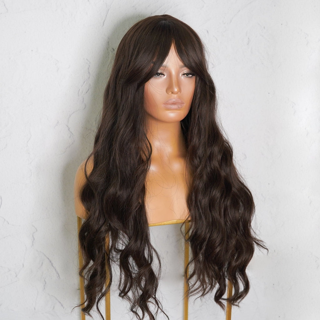 YASMIN - Dark Brown - Fringe Wig | Brown, 28 Inch+, Fringe, Synthetic Hair | Milk &amp; Honey Wigs