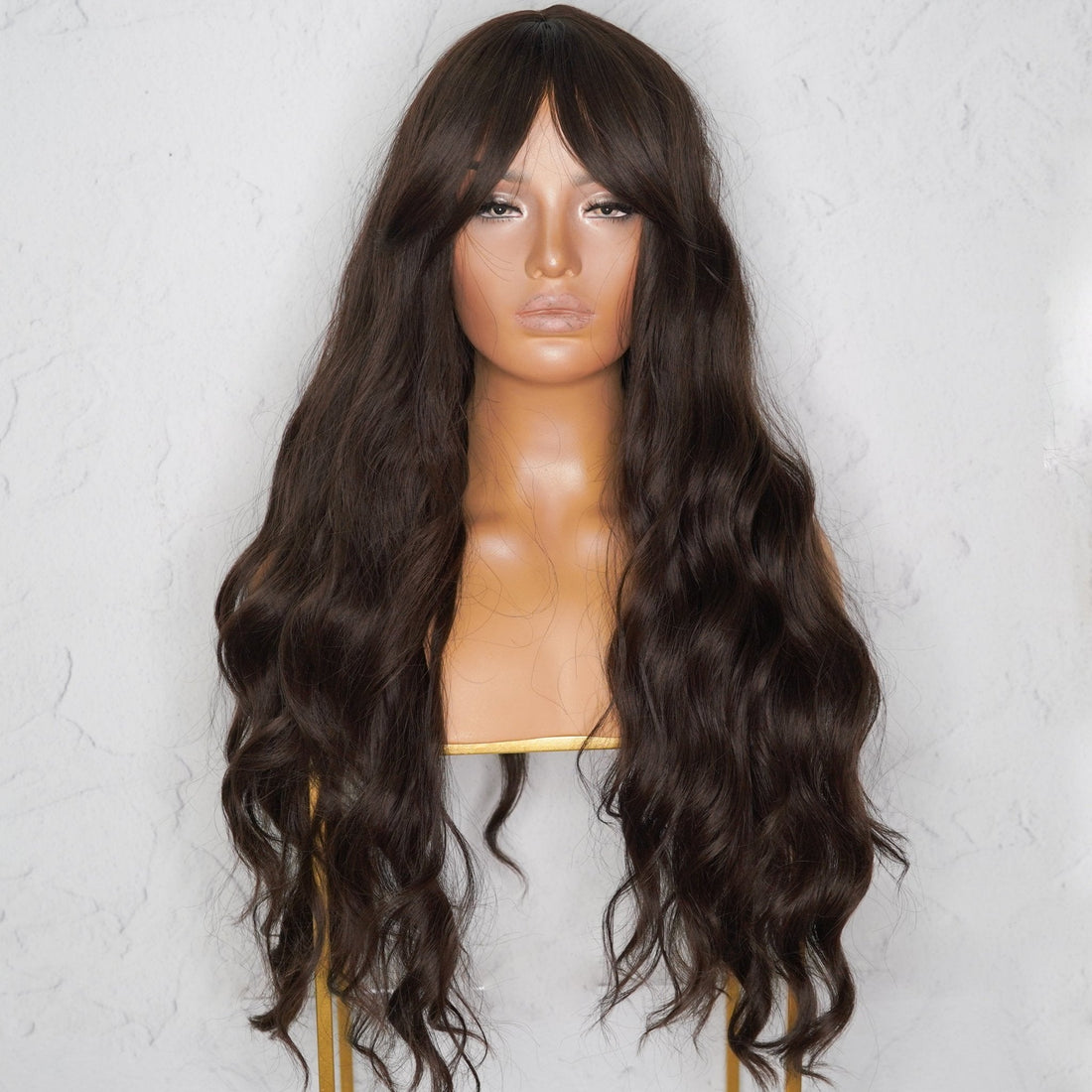 YASMIN - Dark Brown - Fringe Wig | Brown, 28 Inch+, Fringe, Synthetic Hair | Milk &amp; Honey Wigs