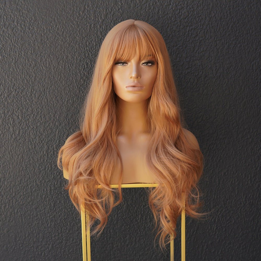 ZARA - Caramel - Fringe Front Wig | Ginger, 22 Inch, Fringe, Synthetic Hair | Milk &amp; Honey Wigs