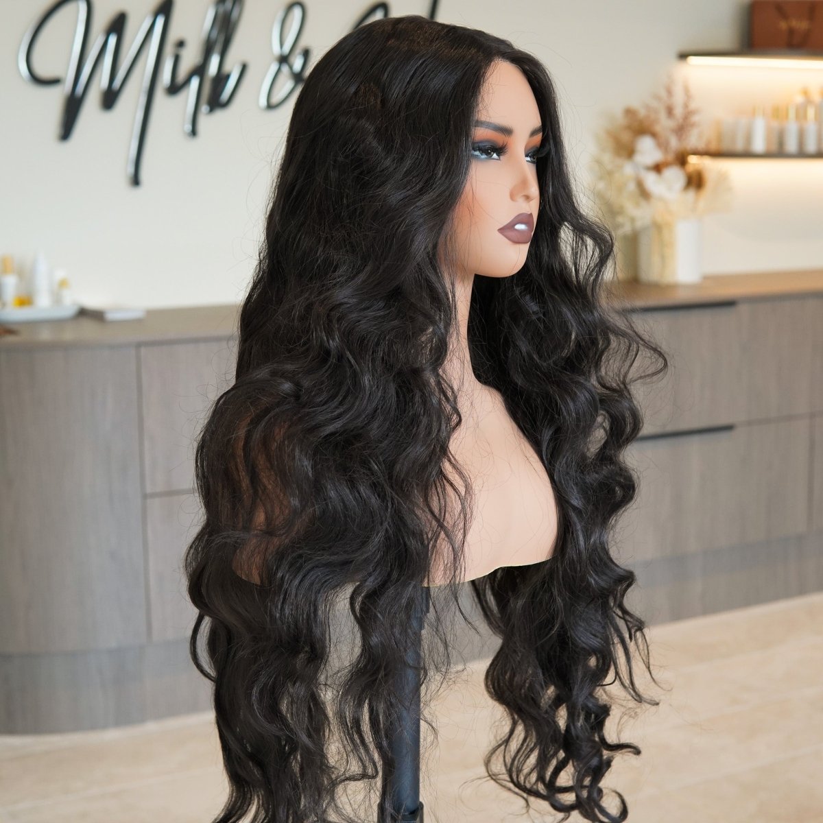 ZENDAYA - Darkest Brown - Lace Front Wig | Brown, 28 Inch+, T-Part Lace Front, Synthetic Hair | Milk &amp; Honey Wigs