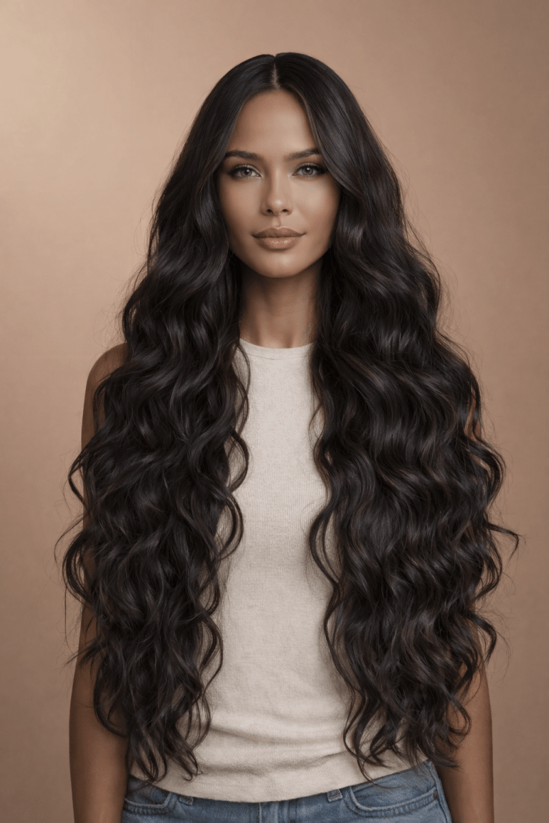 ZENDAYA - Darkest Brown - Lace Front Wig | Brown, 28 Inch+, T-Part Lace Front, Synthetic Hair | Milk &amp; Honey Wigs
