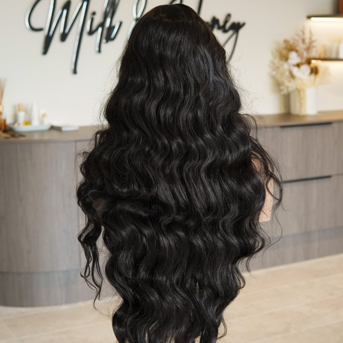 ZENDAYA - Darkest Brown - Lace Front Wig | Brown, 28 Inch+, T-Part Lace Front, Synthetic Hair | Milk &amp; Honey Wigs