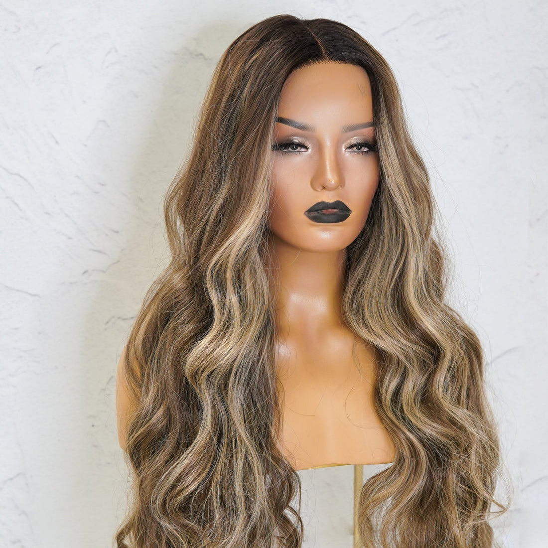 ZENDAYA - Latte - Lace Front Wig | Brown, 28 Inch+, T-Part Lace Front, Synthetic Hair | Milk &amp; Honey Wigs