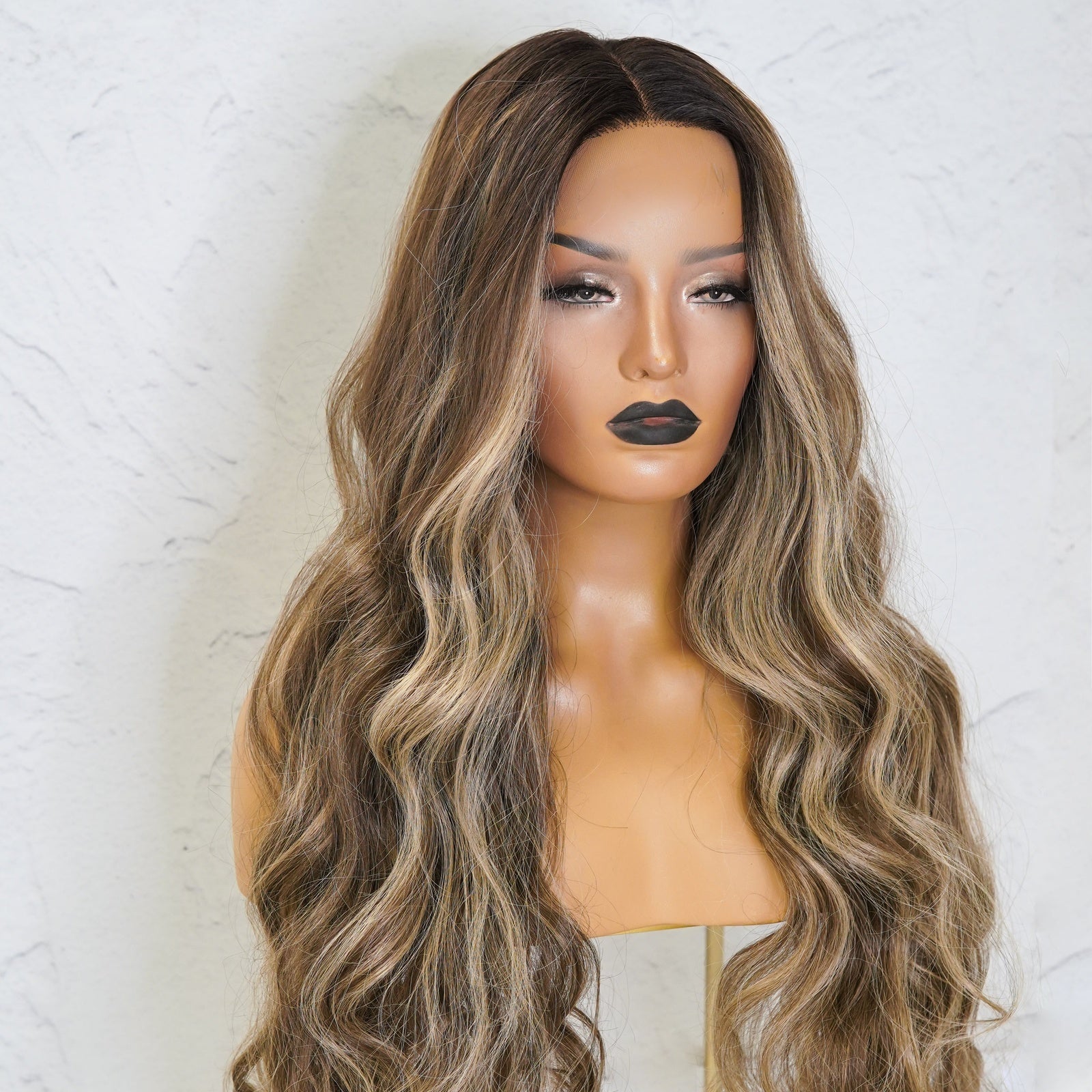 ZENDAYA - Latte - Lace Front Wig | Brown, 28 Inch+, T-Part Lace Front, Synthetic Hair | Milk &amp; Honey Wigs