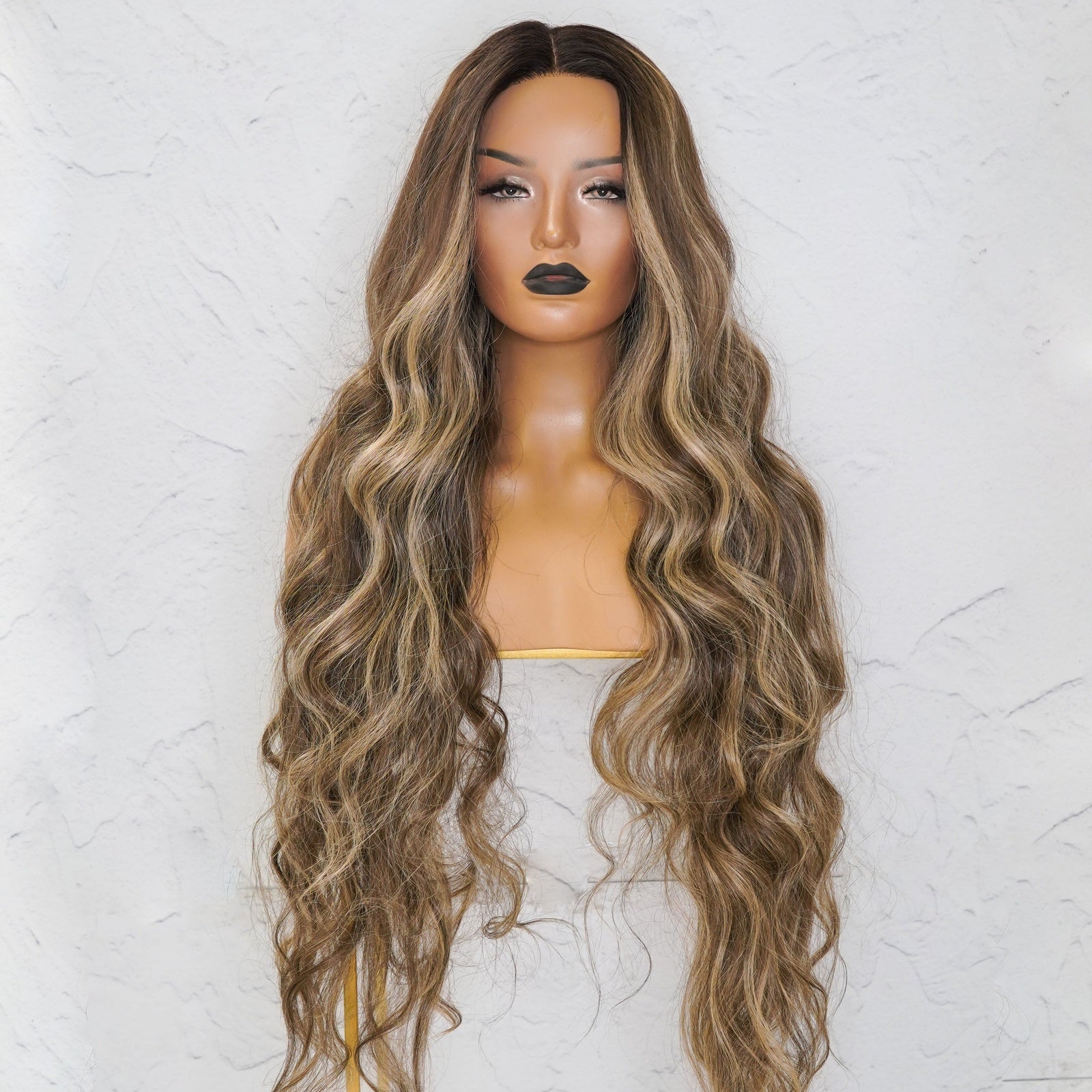 ZENDAYA - Latte - Lace Front Wig | Brown, 28 Inch+, T-Part Lace Front, Synthetic Hair | Milk &amp; Honey Wigs