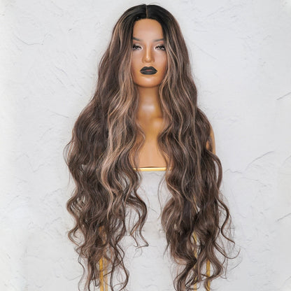 ZENDAYA - Licorice - Lace Front Wig | Brown, 28 Inch+, T-Part Lace Front, Synthetic Hair | Milk &amp; Honey Wigs