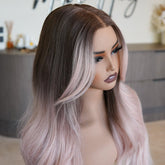 ZINA - Oyster Pink - Lace Front Wig | Pink, 26 Inch, 13x6 Lace Front, Synthetic Hair | Milk & Honey Wigs