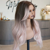 ZINA - Oyster Pink - Lace Front Wig | Pink, 26 Inch, 13x6 Lace Front, Synthetic Hair | Milk & Honey Wigs