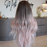 ZINA - Oyster Pink - Lace Front Wig | Pink, 26 Inch, 13x6 Lace Front, Synthetic Hair | Milk & Honey Wigs