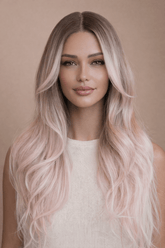 ZINA - Oyster Pink - Lace Front Wig | Pink, 26 Inch, 13x6 Lace Front, Synthetic Hair | Milk & Honey Wigs