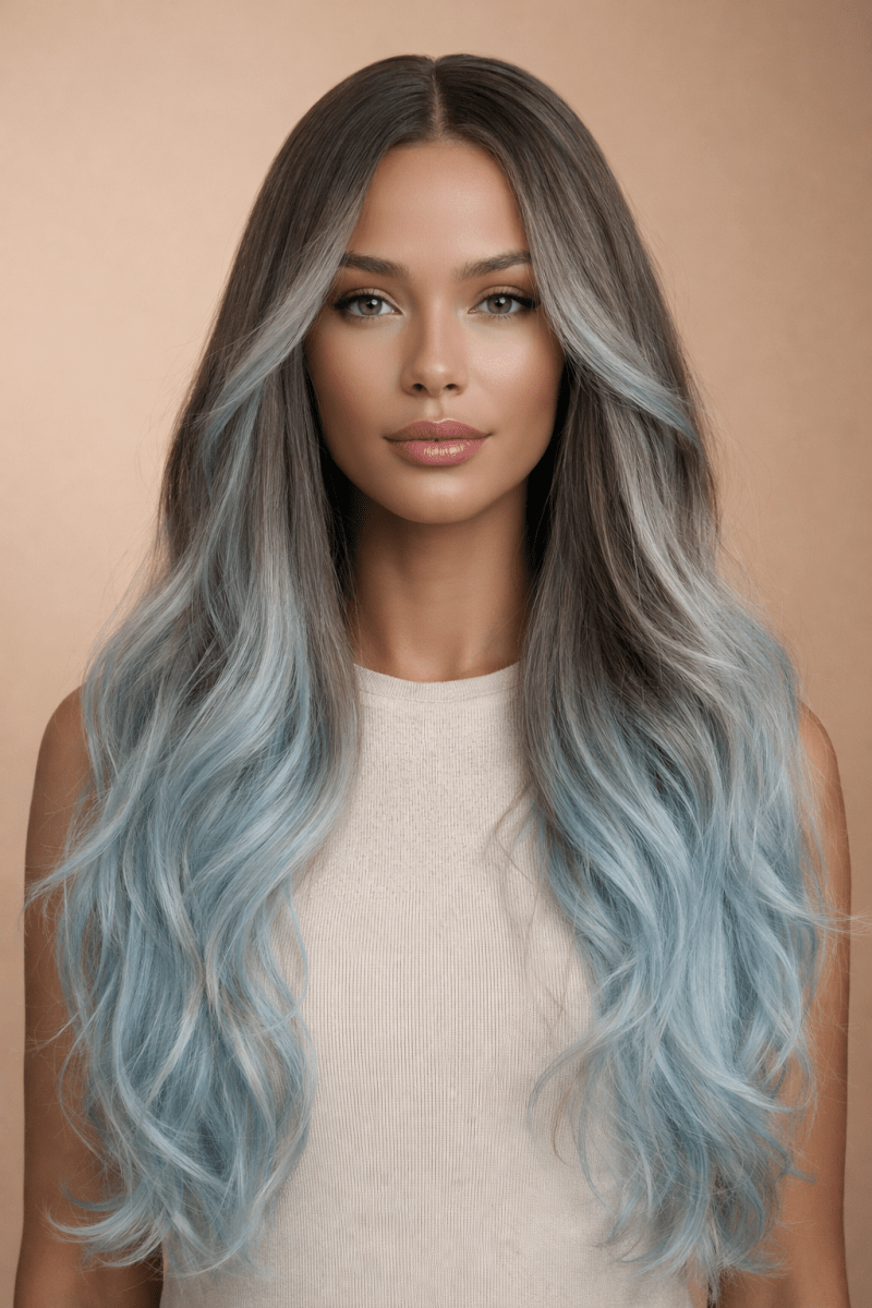 ZINA - Teal Blue - Lace Front Wig | Blue, 26 Inch, 13x6 Lace Front, Synthetic Hair | Milk &amp; Honey Wigs