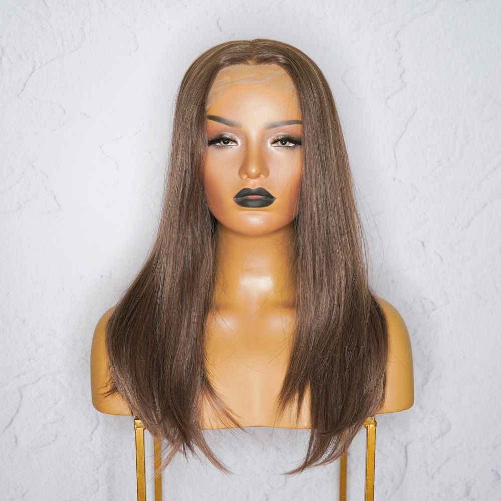 ZYPHER - Ash Brown - Lace Front Wig | Brown, 16 Inch, 13x6 Lace Front, Synthetic Hair | Milk &amp; Honey Wigs